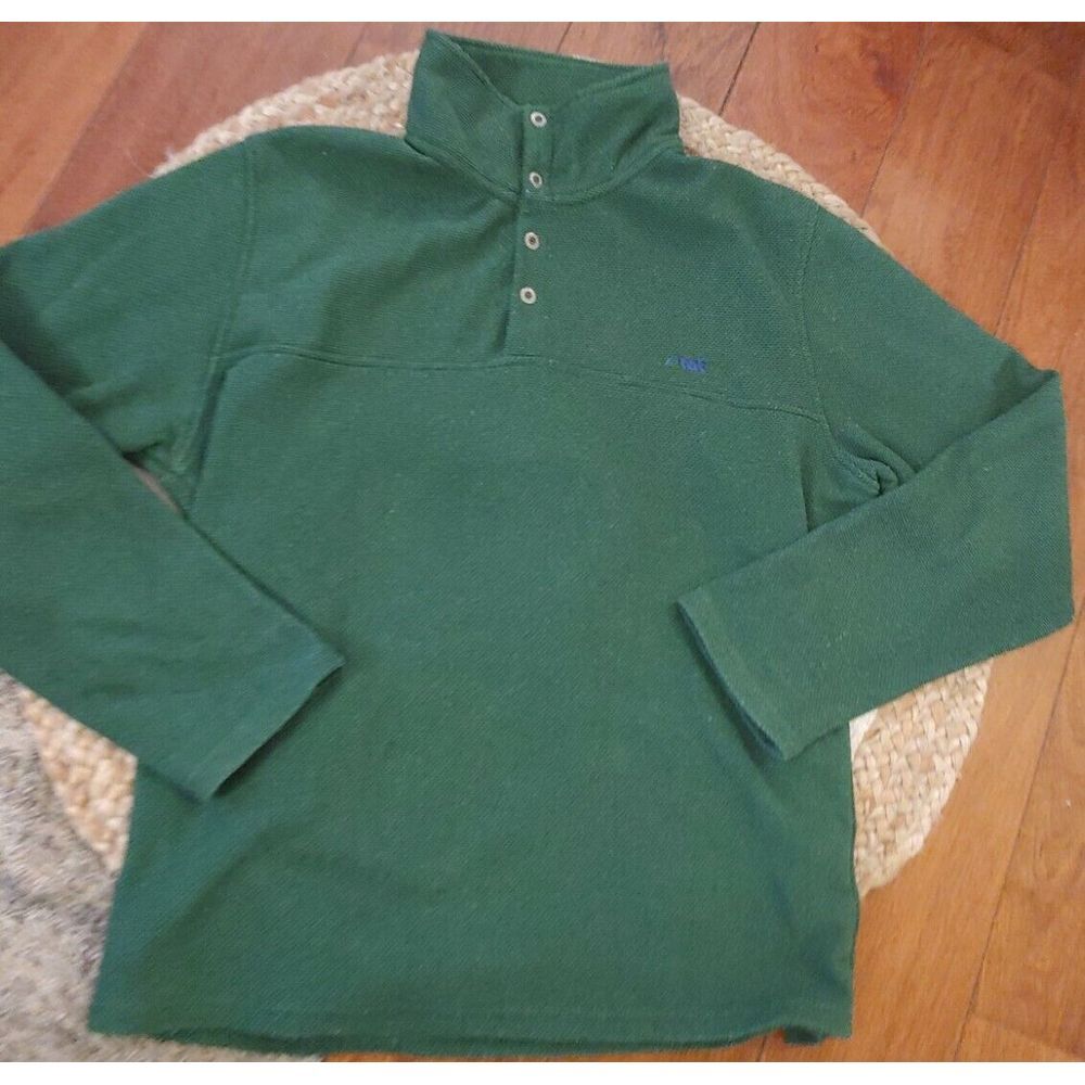 Mountain Khakis Mens Green Textured‎ Waffle Knit Mock Neck Pullover Sweater